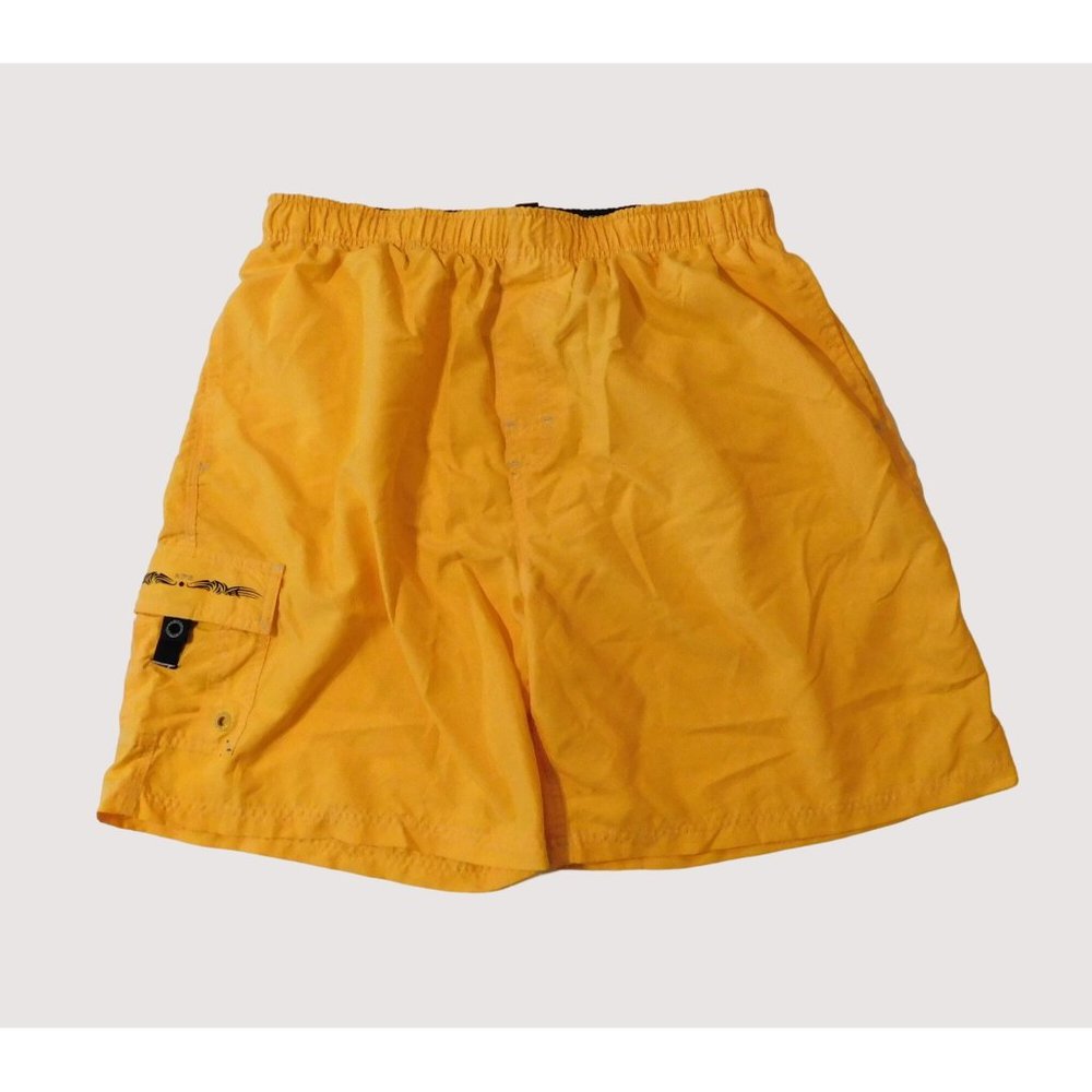 Newport Blue Swim Shorts XL Yellow Mesh Lining Pockets NPB Polyester - Picture 1 of 6